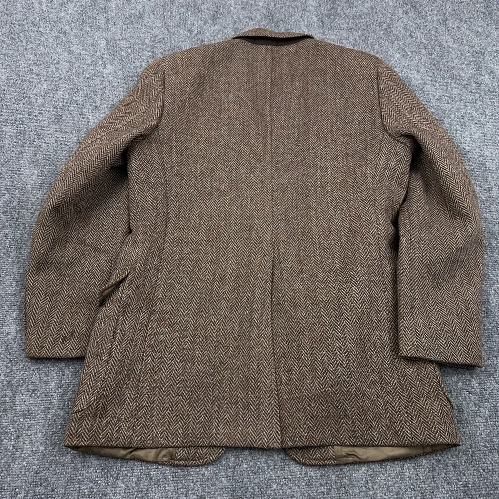 VTG 60s 70s Harris Tweed Blazer FIT 40 Herringbone Scottish Wool Stanley Blacker